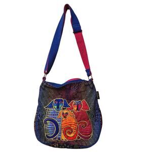 Laurel Burch Crossbody Bag Dogs Multicolor